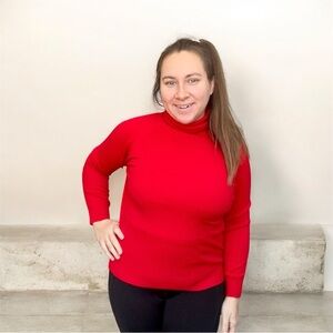 Unbranded | Red Turtleneck Long Sleeve Sweater | Size 20 (Large)